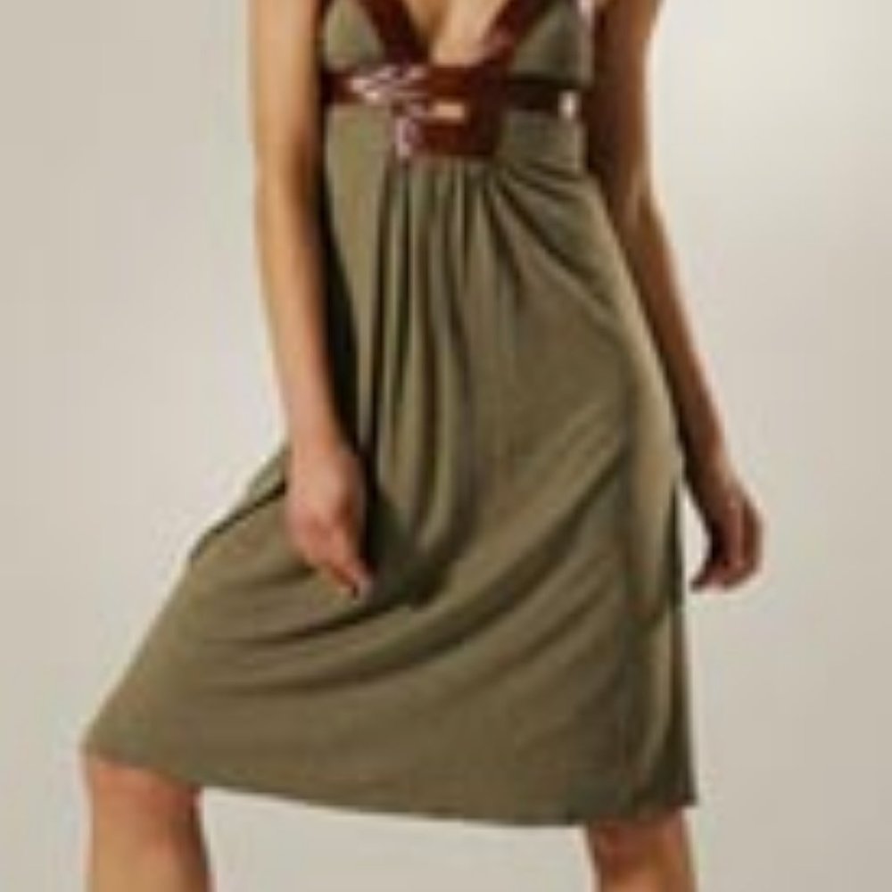 💚CLOSET CLEAR OUT🤎 Ingwa  Melero Leather Detailed Jersey Dress